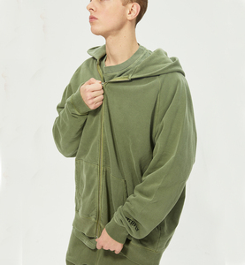 Sudadera con Capucha para Hombre, de Algodón Grueso, Lavado Ácido, Forro Polar de Invierno, Diseño Personalizado Ecológico, Impresión 3D en Relieve Vintage - Product Image 3