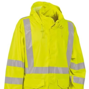 WorkWear Designed Plus Size Men's Rain Jacket Breathable Sports & Outdoor Coat with Stand Collar <b>Cow</b> Skin Leather Woven Weave - Product Image 1