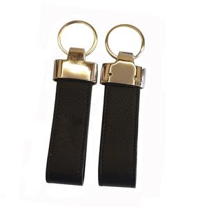 Porte-clés en cuir PU de qualité supérieure pour accessoires de voiture et de vélo avec logo personnalisé en cuir PU noir - Product Image 1