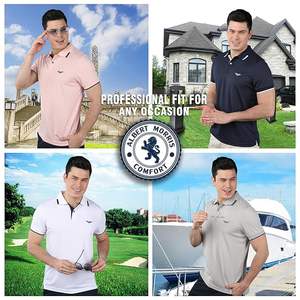 Poitrine assortie Camisas Para Hombres Polos de golf pour hommes T-shirts Polos à manches courtes - Product Image 5