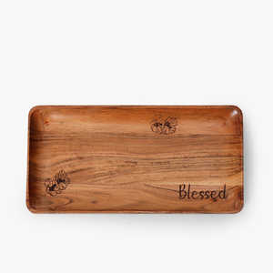 Plateau de service en bois de manguier Planches de charcuterie pour plat de nourriture de fête Plateaux en bois d'acacia rectangulaires Décoration intérieure Planche à fromage Snack - Product Image 6