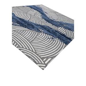 Tapis en laine et viscose tufté à la main Tra-15047, motif abstrait gris et noir pour usage domestique - Allées - Product Image 2