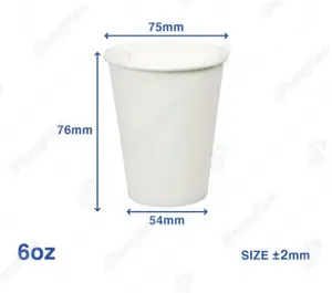 कस्टम लोगो मुद्रित या के लिए सादे 6OZ, पीने के लिए 8OZ एकल वॉलपेपर कप डिस्पोजेबल कप