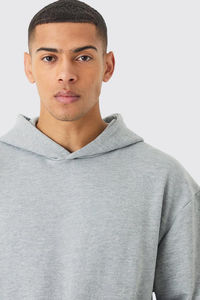 Sweat à capuche en coton biologique français 400-485 GSM pour homme, fil peigné, lourd, avec logo personnalisé, streetwear - Product Image 3