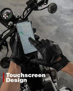 Guantes a prueba de golpes para bicicleta de montaña con pantalla táctil de cuero Real, amarillos para deporte, motocicleta, montar en bicicleta, hombres y mujeres - Product Image 4