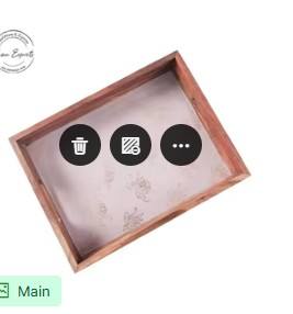 Plateau de service en bois de qualité supérieure avec poignées découpées Parfait pour le petit-déjeuner au lit Cuisine Salle à manger Maison et hôtel - Product Image 5