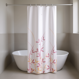 FLORA Pink and Yellow TTE 1320 1830 Gedy Fabric Shower <b>Curtain</b> (180x200cm) - Product Image 3