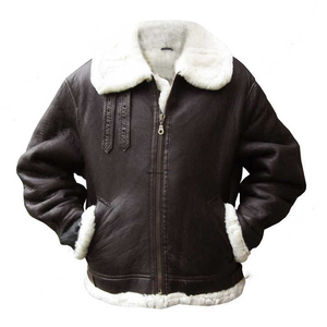 Chaqueta Clásica B3 Bomber de Piel de Oveja Auténtica al por Mayor |   Chaqueta de Piloto de Cuero de Oveja Auténtico |   Chaqueta de Aviador Cálida para Invierno OEM - Product Image 5