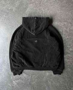 Sweats à capuche pour hommes unisexes personnalisés en coton épais 500GSM vintage vierge sérigraphiés au soleil délavés à l'acide - Product Image 3