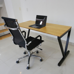Modern Bamboo <b>Computer</b> <b>Desk</b> 140x60cm Assembled with Iron Legs - Product Image 5