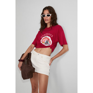 GRIMELANGE SARDI Camiseta de Mujer con Detalle Estampado, 100% Algodón Orgánico, Tela Suave - Product Image 2