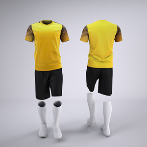 ชุดเสื้อทีมฟุตบอลชุดวอร์มเล่นฟุตบอลชุดวอร์มเล่นฟุตบอลแบบคลาสสิกพิมพ์ซับลิเมชันตามต้องการสีเหลือง - Product Image 2
