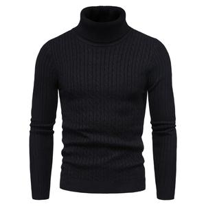 Autumn Winter <b>Men's</b> Slim Pullover <b>Turtleneck</b> <b>Sweater</b> Warm Solid Color with Short Sleeves Fashionable Knitted Bottoming Shirt - Product Image 3