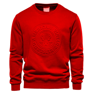 Sudadera térmica con estampado en relieve 3D de gran tamaño de tela de gamuza personalizada de alta calidad OEM, sudaderas de rizo francés para hombre a la moda - Product Image 3