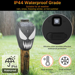 Protector <span class=keywords><strong>de</strong></span> <span class=keywords><strong>noche</strong></span> LED rojo dual con diseño <span class=keywords><strong>de</strong></span> luz <span class=keywords><strong>de</strong></span> fuego <span class=keywords><strong>de</strong></span> cabeza <span class=keywords><strong>de</strong></span> calavera repelente <span class=keywords><strong>de</strong></span> animales Solar para Halloween decoración <span class=keywords><strong>de</strong></span> jardín al aire libre - Product Image 5