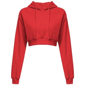 Women's Casual Long <b>Sleeve</b> Pullover Hoodie 100% Cotton Solid Color <b>Short</b> <b>Sweatshirt</b> Top with Front Logo for Winter - Product Image 3