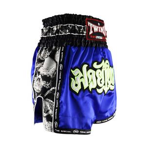 กางเกงมวยไทยคู่แฝดคุณภาพสูง ผ้าซาติน เอวยืดหยุ่นสบาย รับสกรีนโลโก้ สำหรับศิลปะการต่อสู้ มวยไทย คิกบ็อกซิ่ง ซ้อม และฟิตเนส - Product Image 2