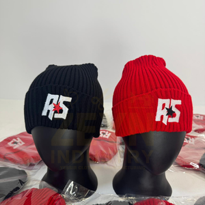 Gorro de punto personalizado con logotipo bordado personalizado | Gorro de invierno acanalado cálido para hombres y mujeres, gorros cómodos - Product Image 1