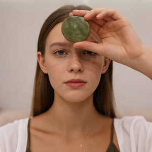 Pierre de massage énergétique en jade vert Xiuyan 100% naturel, pierre de thérapie chaude pour spa, <span class=keywords><strong>yoga</strong></span>, relaxation, OEM, ODM, sur mesure - Product Image 6
