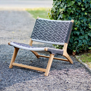 Juego moderno de sillón y sofá de madera de teca para exteriores, para jardines y salas de estar, color natural, respetuoso con el medio ambiente y resistente a la intemperie - Product Image 1