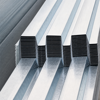 Tôle de couverture métallique de type ouvert, acier galvanisé à nervures ouvertes pour entrepôt à structure métallique et dalle en béton