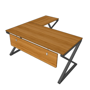 XBamboo BFXB010 L-Shaped <b>Desk</b> 160x160cm Minimalist Luxury Design with Assembled Iron Legs for Home Office or Bedroom - Product Image 6