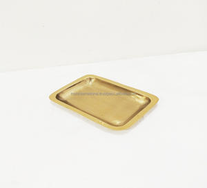 Assiettes ovales dorées nordiques en acier inoxydable, plateau de service pour bijoux, plateau de collation, plaque de rangement en métal pour la maison, logo personnalisé - Product Image 4