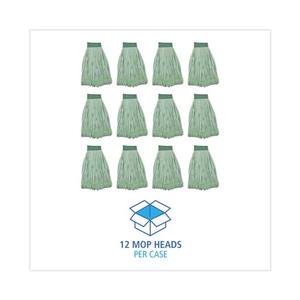 Cabezal de Mopa Húmeda de Microfibra Verde Grande con Extremos Enlazados Boardwalk BWKMWTLGCT, Almohadilla Rectangular para Uso Doméstico, 12 Unidades por Caja - Product Image 4