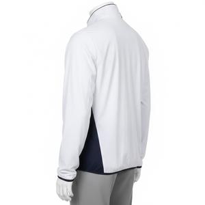 Chaqueta cortavientos ligera con cremallera para hombre, ropa deportiva blanca con cuello alto - Product Image 3