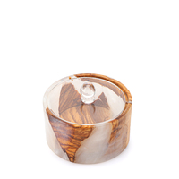 Boîte de rangement élégante pour bakhoor en bois de manguier fait main, 3x3 pouces, avec couvercle, pour encens indien aromatique, par Bela Artisan
