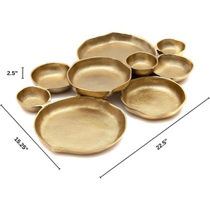 Stylish Gold Colour 9 Cluster Food Serving Bowl Metal Platter For Wedding Tableware Cluster Food Serving Bowls - Product Image 5