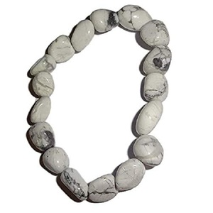 Bracelet indien blanc Howlite en cristal, bracelet en pierres précieuses naturelles, cadeau pour hommes et femmes, bracelets de méditation énergétique - Product Image 2