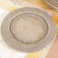 <strong>Best</strong> <strong>Selling</strong> Eco-Friendly Natural Rustic Woven <strong>Rattan</strong> <strong>Charger</strong> <strong>Plate</strong> & Mats/Pads Waterproof Food Grade BPA Free