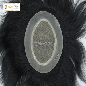 Vente en gros Stock REGENT Miraz Toupet pour homme avec 100% Remy cheveux humains attachés à la main vague naturelle vague d'eau styles droits - Product Image 3