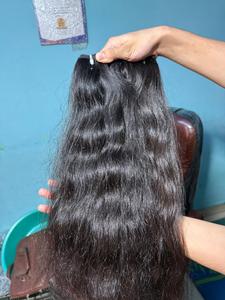 Faisceaux de tissage de cheveux vierges coupés au temple indien naturel à donneur unique Extensions de cheveux humains droits alignés bruts de couleur claire - Product Image 6