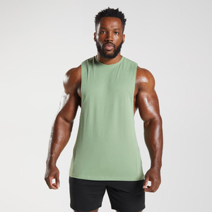 Vente en gros de débardeurs de gym avec logo personnalisé pour hommes, gilet sans manches en coton baggy surdimensionné pour musculation et entraînement de fitness - Product Image 1