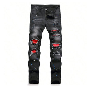 Nueva moda 2024, diseño ajustado, pantalones vaqueros rasgados ajustados sólidos, ropa informal para hombres, Pantalones vaqueros de la mejor calidad para hombres - Product Image 1