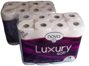 Nova Luxury Strong Soft Wood Pulp Toilet <b>Paper</b> 24 <b>Rolls</b> 3 Ply Jumbo <b>Roll</b> - Product Image 2