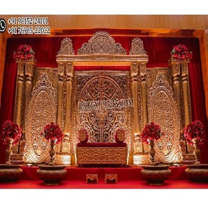 Royal Antique Theme Rajwada Wedding Stage Decor Tamil Wedding Event Stage Decor Tamilian Theme Wedding Reception Stage Setup - Product Image 1