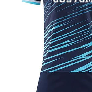 Último Modelo de Uniformes de Fútbol con Serigrafía, Conjuntos de Camisetas y Pantalones Cortos con Logotipo Personalizado, 100% Poliéster, Unisex, MOQ Bajo, Antibacteriano - Product Image 5