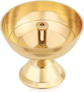 Latón Diya para Puja latón Kuber Deep Vilakku diario/festivo adoración hogar templo decoración Diwali inauguración boda - Product Image 4