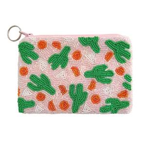 Porte-monnaie perlé brodé à la main minibag avec un design de couleur personnalisé et la taille pour les pièces et les petits objets essentiels - Product Image 1
