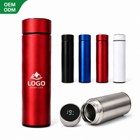 Bouteille d'eau intelligente d'extérieur personnalisée en acier inoxydable 500 ml avec rappel de température et écran LED pour le voyage
