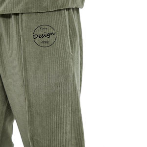 ชุดวอร์มผ้าฝ้าย100% โอเวอร์ไซส์สำหรับผู้ชายพิมพ์ลายปักมีฮู้ดชุดกันเหงื่อซัก2ชิ้นขนาดใหญ่พิเศษ - Product Image 3