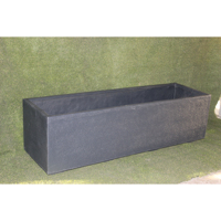 KNT Moderne Classique Gris FRP Rectangulaire en Fibre de Verre Durable Léger Incassable Longue Durée de Vie Lisse Brillant pour Sol de Jardin et Maison