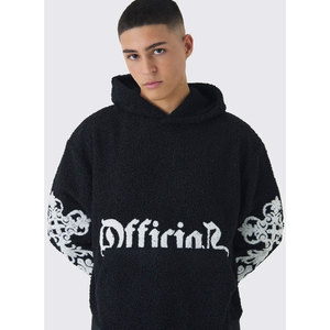 Imprimé de haute qualité graphique hommes coupe régulière grande taille tricoté coton à capuche Logo personnalisé uni Vintage luxe Style imperméable - Product Image 4