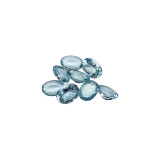 Piedra Preciosa de Aguamarina Azul Natural, Corte Ovalado Facetado, Pulido, 5x7 6x8 MM, Certificado por Terceros, Precio al por Mayor - Product Image 6