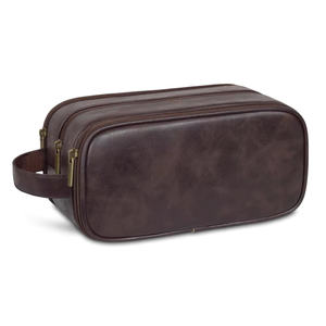 Trousse de maquillage en cuir de luxe Organisateur de cosmétiques chic, pochette de toilette portable douce, rangement de beauté élégant pour femmes - Product Image 2