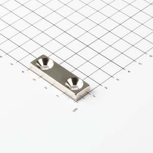Magnete a blocco in neodimio 40x12x5mm con recessione conica - Product Image 1