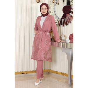 Ensemble décontracté en dentelle avec hauts longs et longueur midi - Product Image 5